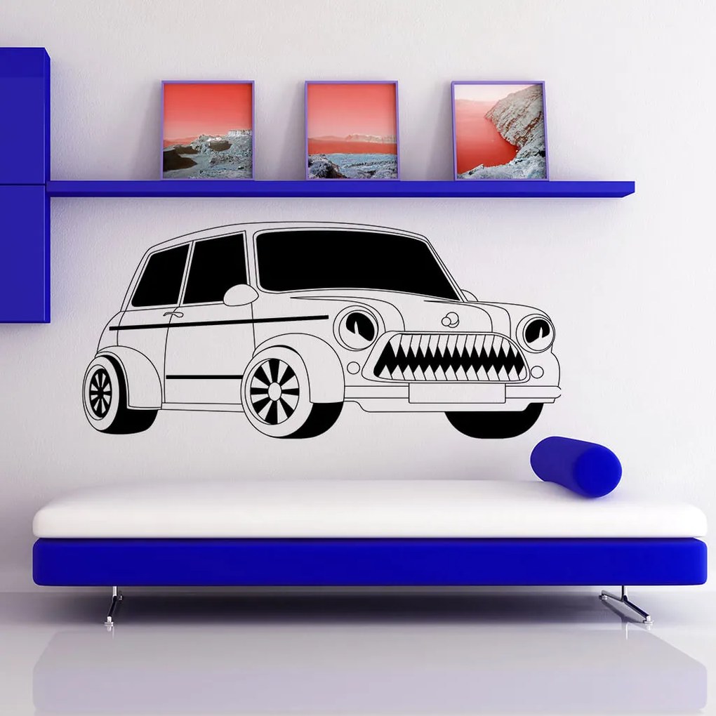 Veselá Stena Samolepka Detské autíčko Farba: fialová, Veľkosť: 100 x 50 cm