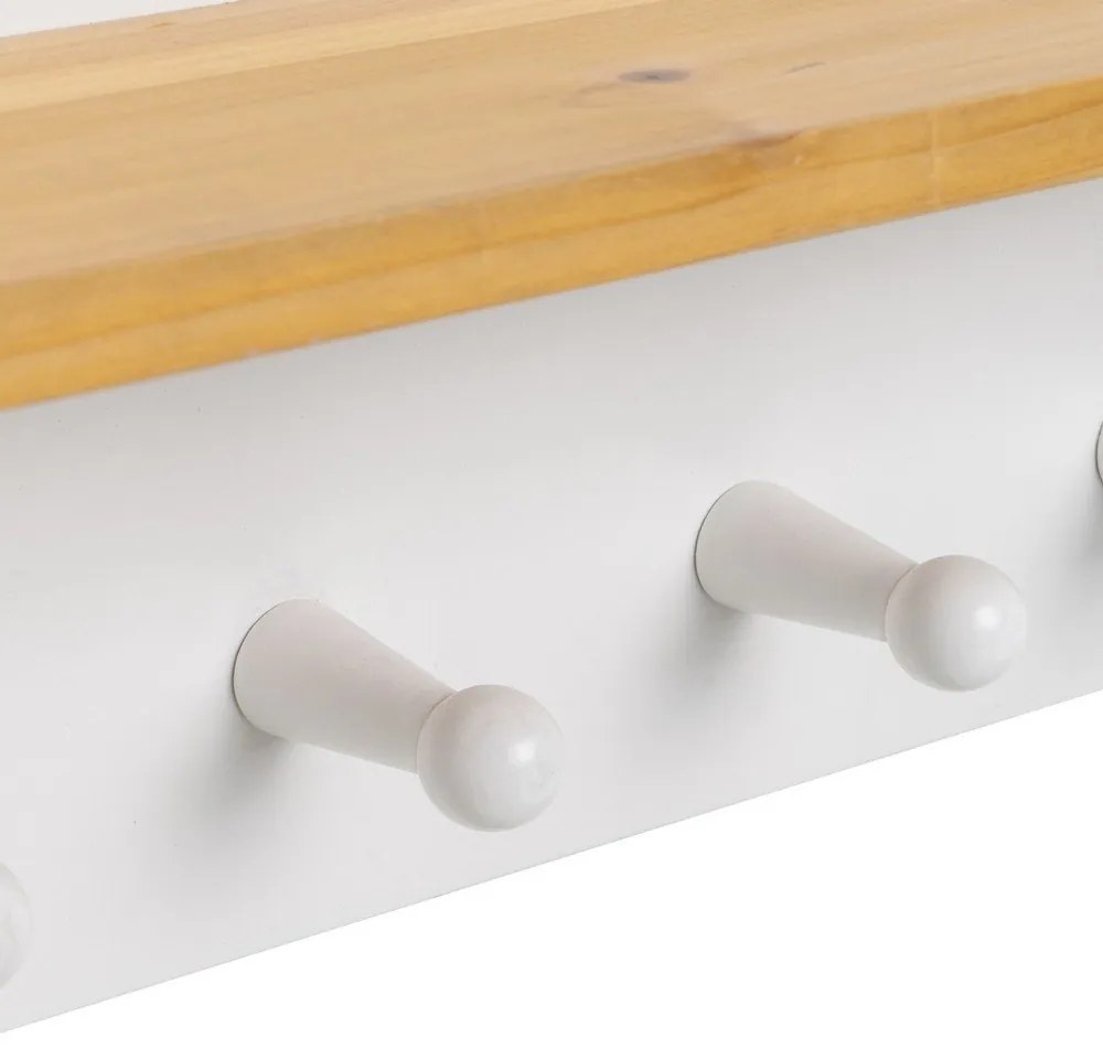 Biely nástenný vešiak s poličkou – Casa Selección