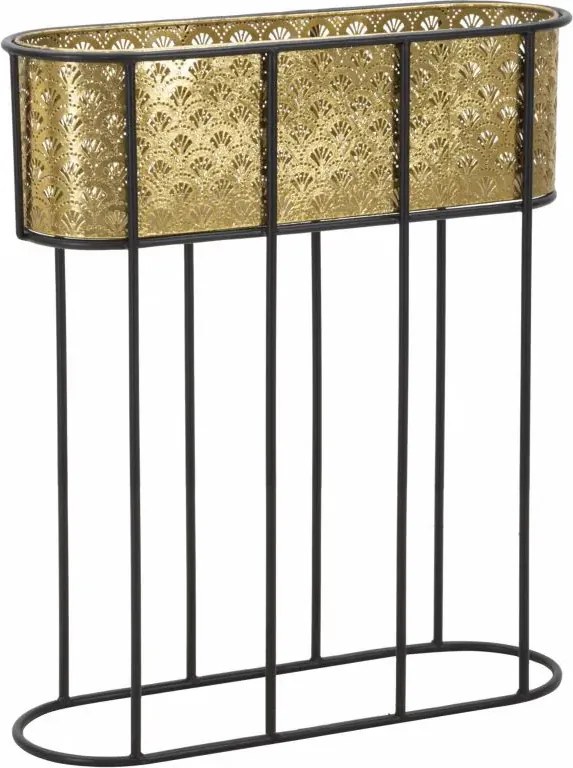 Stojan na květiny Oval zlato-černý