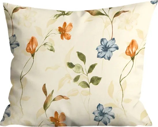 Mikroflanelová obliečka na vankúš GENTLE LEAVES 40x50 cm, krémová