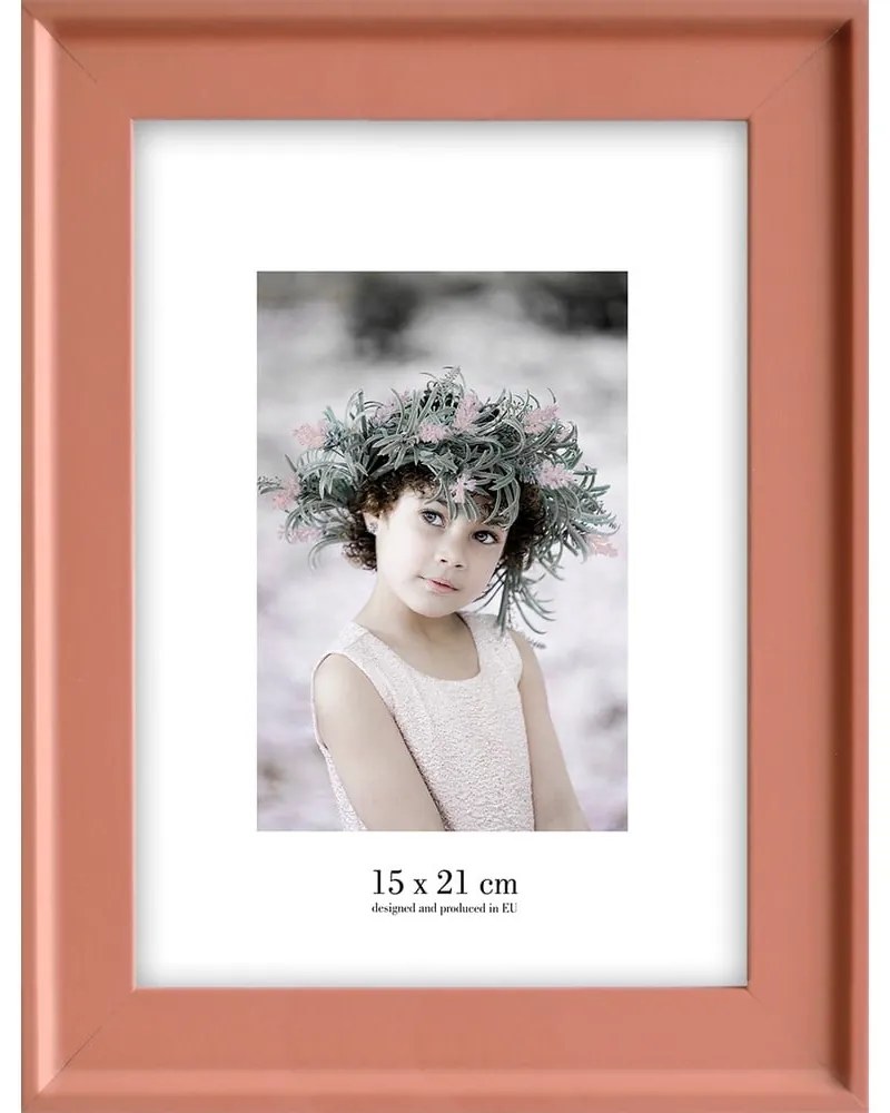 Oranžový nástenný rámček Styler Malaga, 22 x 28 cm