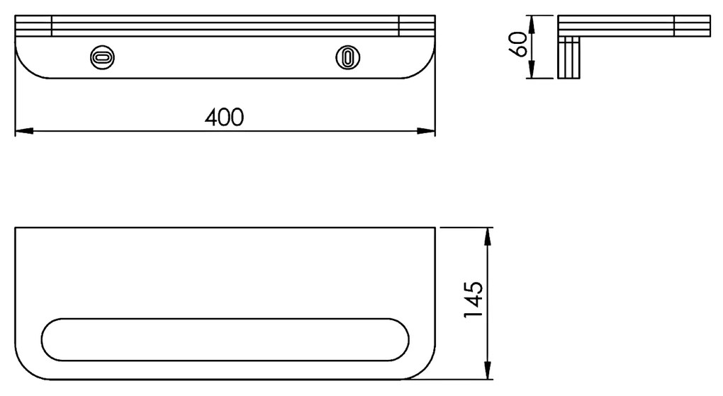 Gedy Gedy, HIMALAYA polica s držiakem uterákov 400x145mm, bambus, HY19