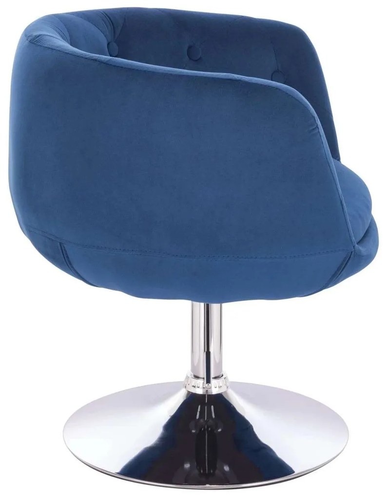 LuxuryForm DESIGN Kreslo MONTANA VELUR na striebornom tanieri - modré