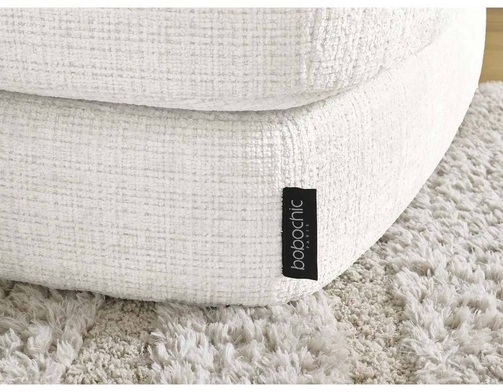 Biela ženilková rohová pohovka (pravý roh/s leňoškou) Leonore – Bobochic Paris