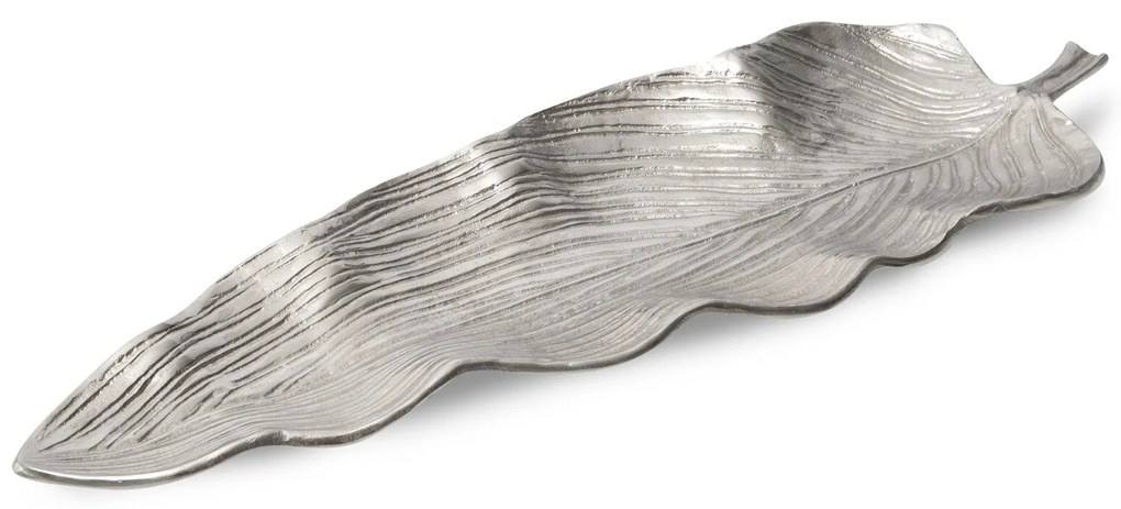 DEKORAČNÝ KOVOVÝ PODNOS SARA (04) 55X19X4 CM STRIEBORNÝ
