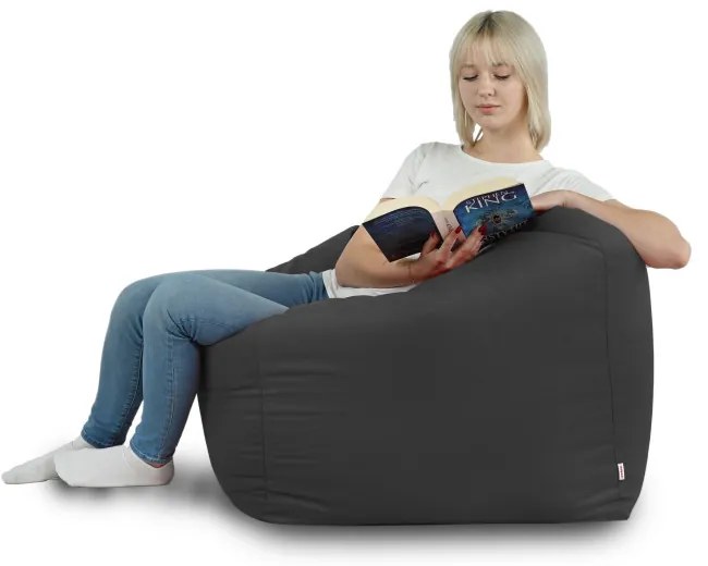 Sedací vak AMALFI plyš sivý