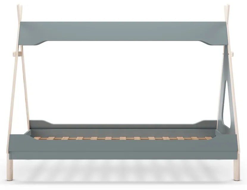 Domčeková detská posteľ z borovicového dreva v petrolejovej farbe 90x190 cm Nora – Marckeric