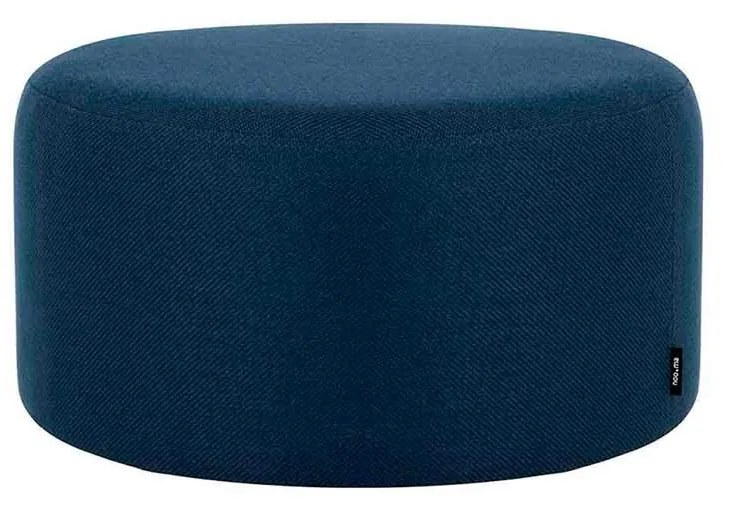 Modrý nízky taburet Folk Pouf 50 × 50 × 25 cm