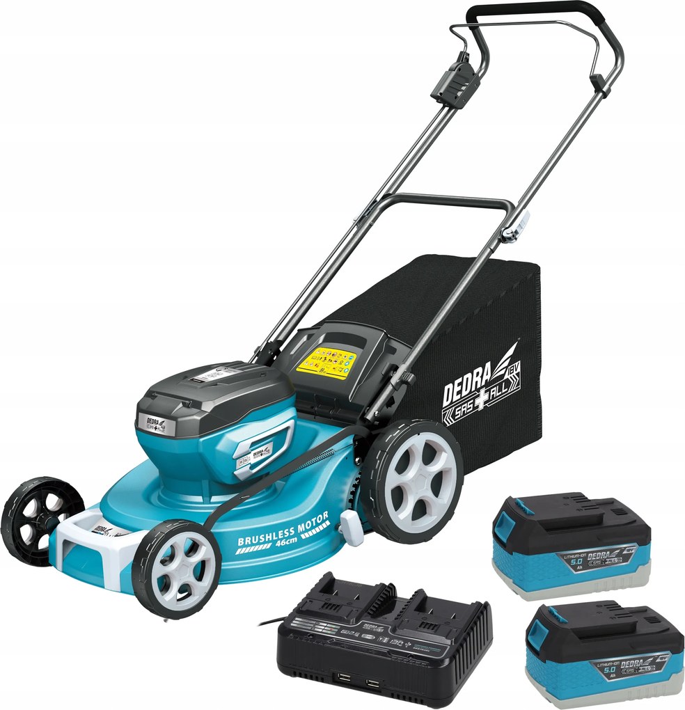 Set Akumulátorová kosačka 2x18V Dedra DED6997X 2x akumulátor nabíjačka