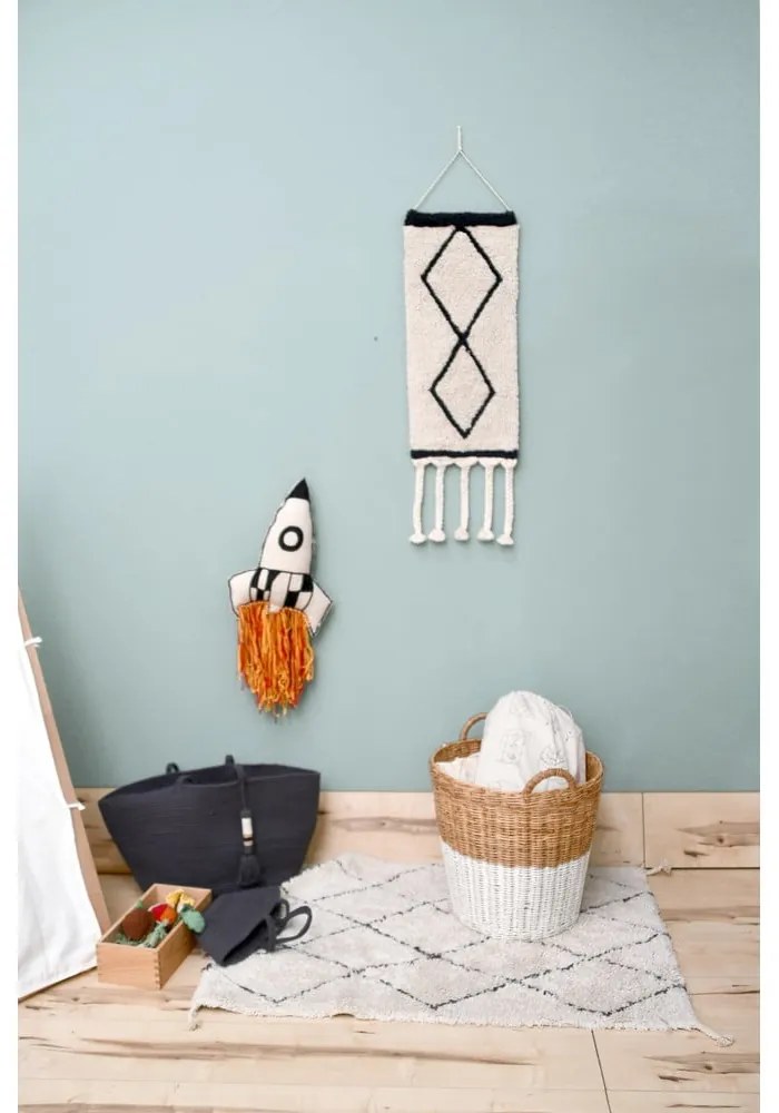 Krémový prateľný ručne tkaný bavlnený koberec 70x100 cm Mini Bereber – Lorena Canals