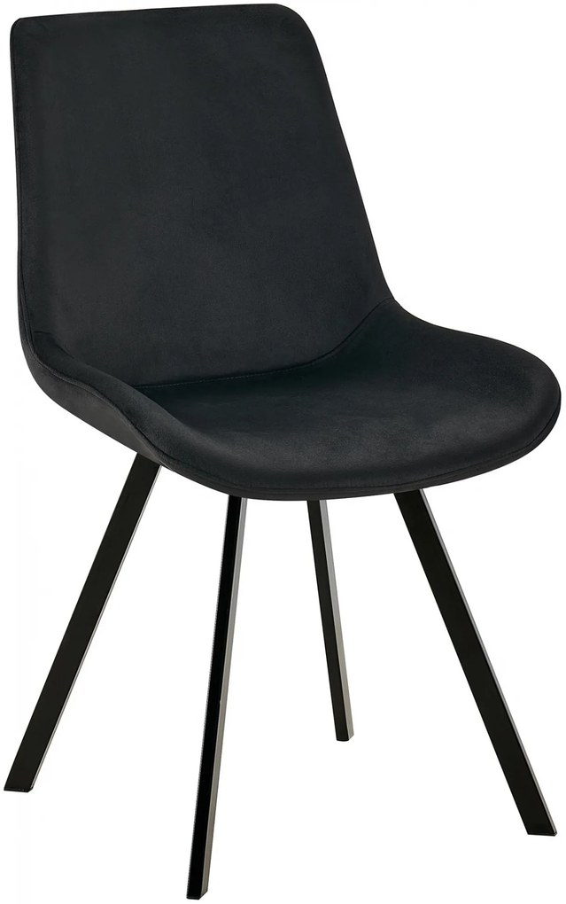 Jedálenská stolička Lewes - zamat - Čierna