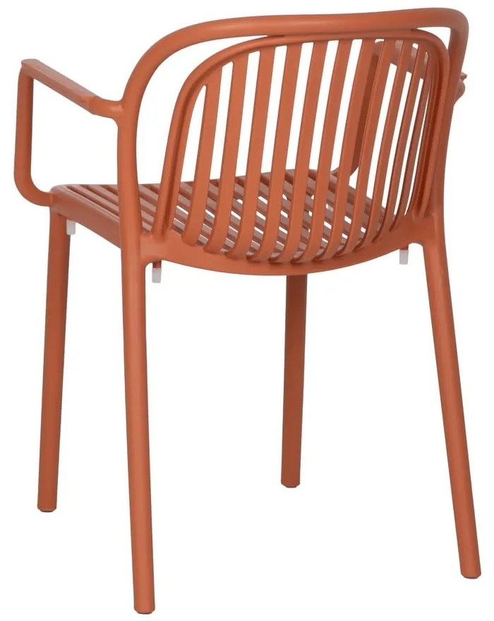 V terakotovej farbe plastová jedálenská stolička Alia – Ixia