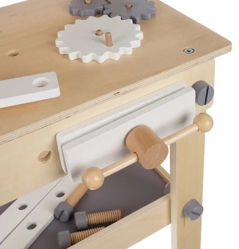 Drevený pracovný stolík s náradím pre malých majstrov