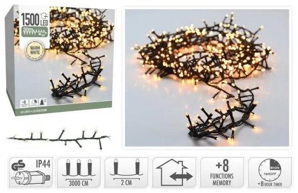 Svetelná vianočná reťaz Twinkle 30 m, 1500 LED