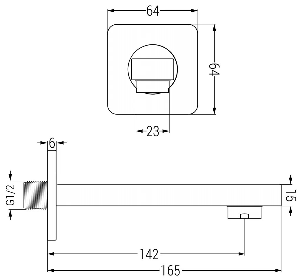 Mexen Cube DR02 podomietkový vaňový a sprchový set s hlavovou sprchou 30x30 cm (7v1), ružové zlato, 77503DR0230-60