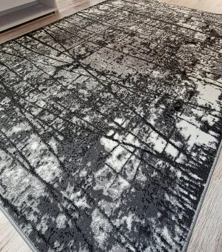 Klasický sivý koberec Shiraz BCF s bodkovaným vzorom Rozmer: 80x150 cm
