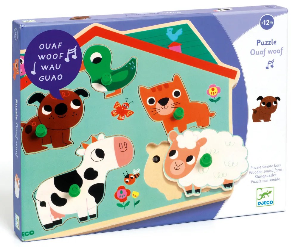 Vkladacie zvukové puzzle na doske - Farma