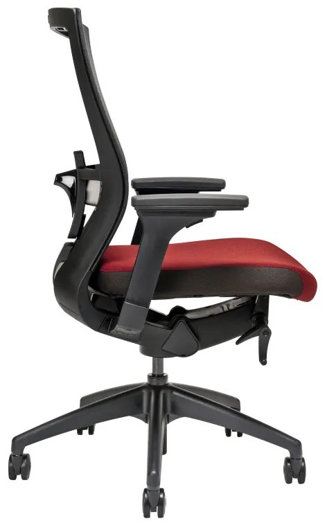 Kancelárska stolička na kolieskach Office More MERENS BP – s podrúčkami a bez opierky hlavy Vínová BI 202