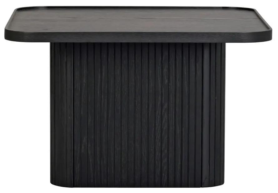 Čierny odkladací stolík z dubového dreva Rowico Sullivan, 60 x 60 cm