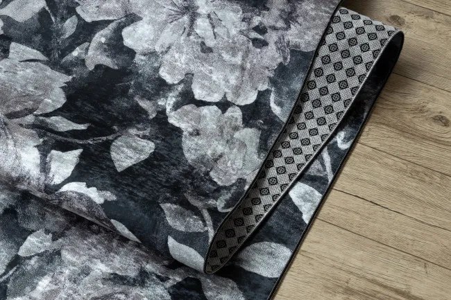 Protišmykový behúň LOTUS BOUQUET 52901 kvety sivý / béžový