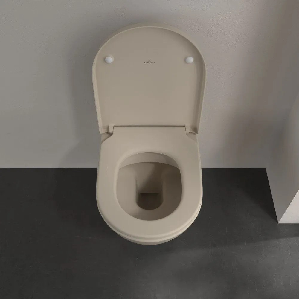 VILLEROY &amp; BOCH Subway 3.0 WC sedátko s poklopom, s funkciou QuickRelease a Softclosing, Almond, 8M42S1AM