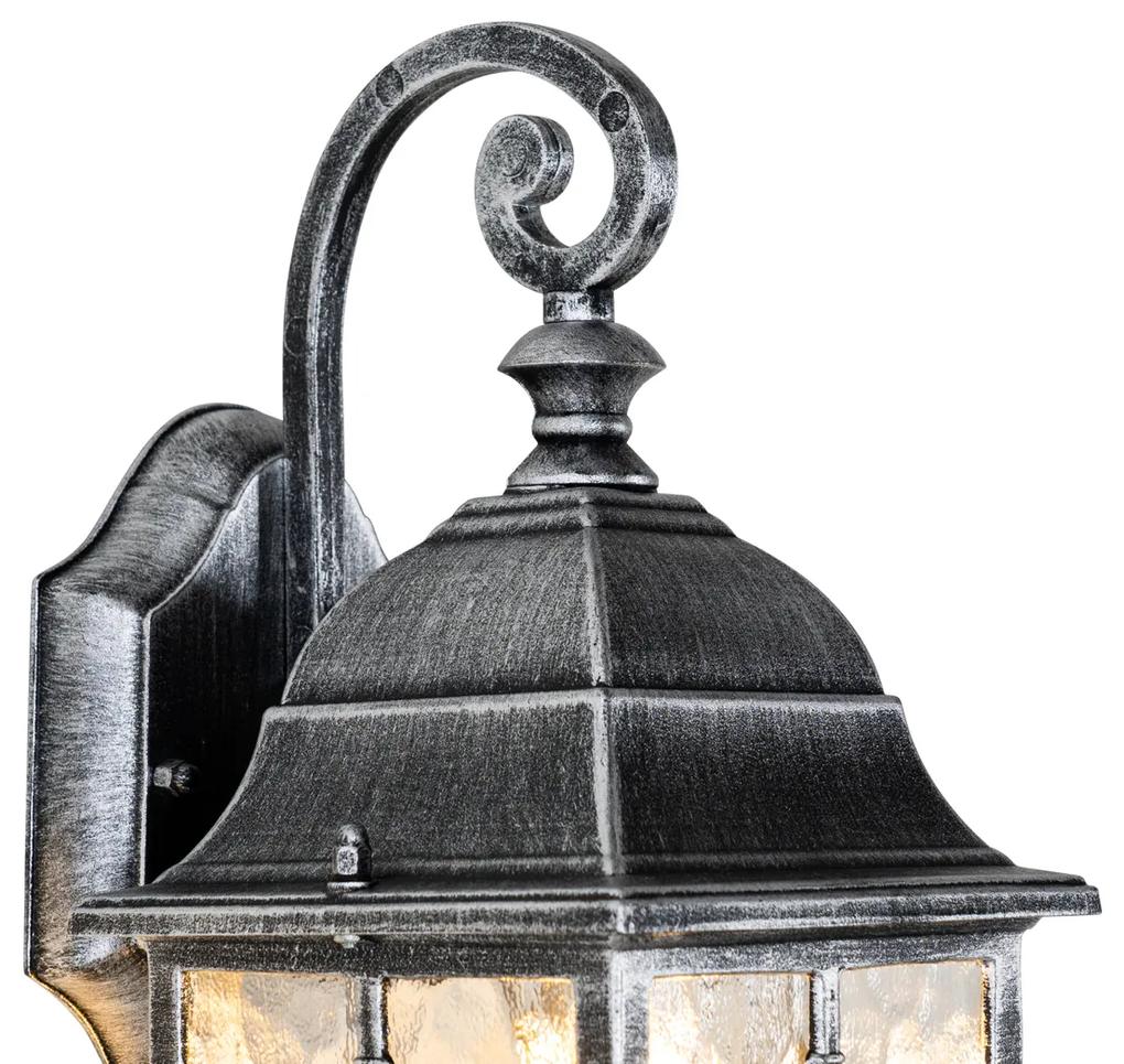 Romantický vonkajší nástenný lampáš starostrieborný - Londýn