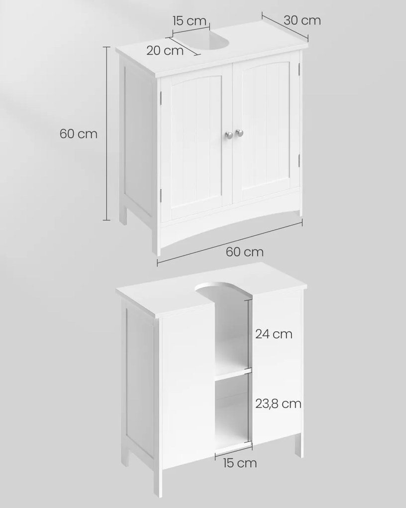 Skrinka pod umývadlo LAVIXO 60 x 30 cm, biela