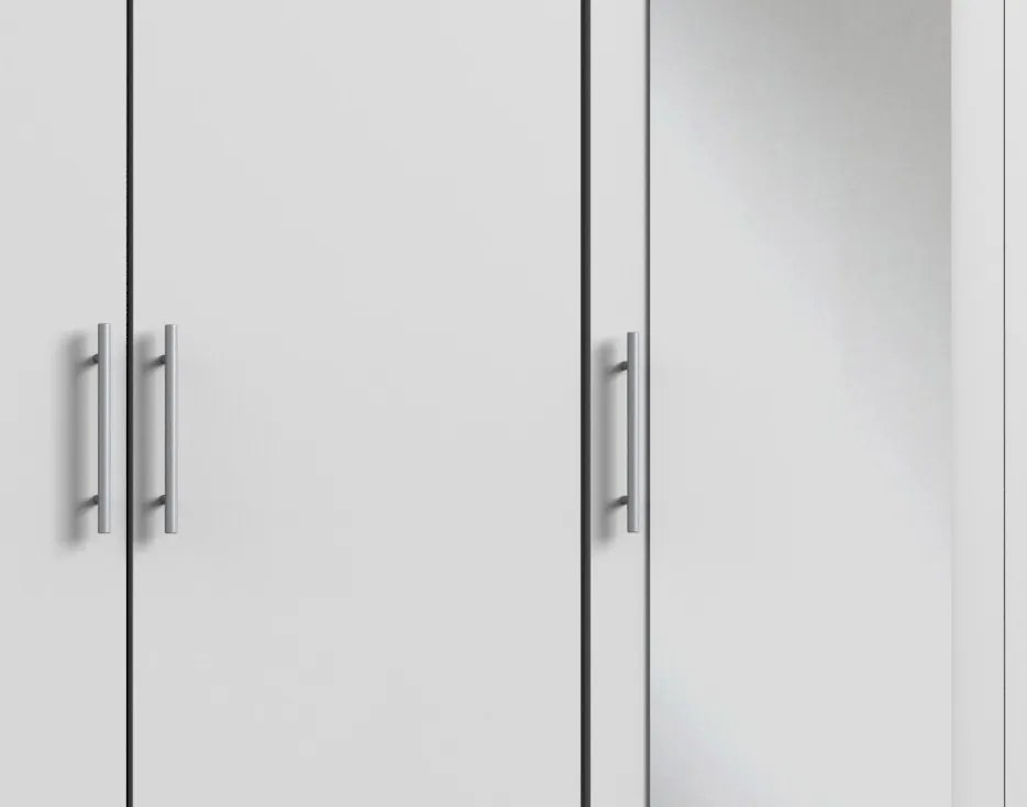 Šatníková skriňa Ben, 225 cm, biela