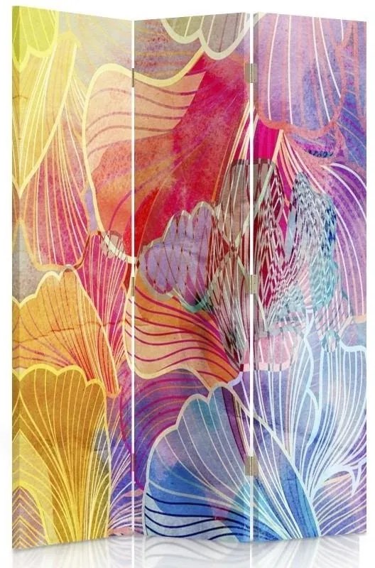 Gario Paraván Farebné abstraktné listy Rozmery: 145 x 170 cm, Prevedenie: Klasický paraván