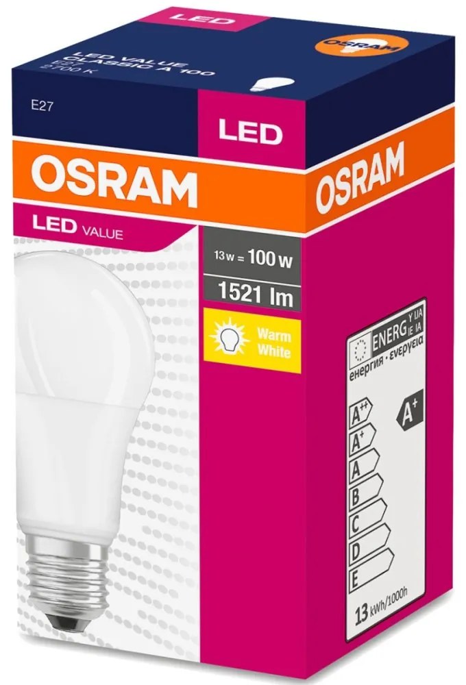 LED žiarovka E27 A60 13W = 100W 1521lm 2700K 200° OSRAM