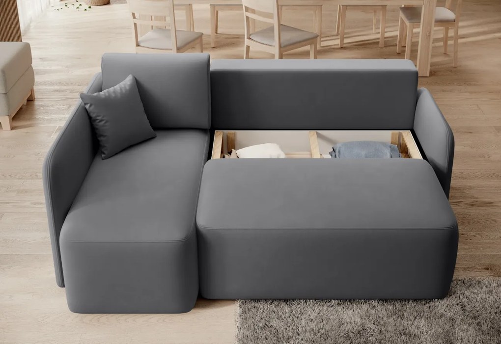 AKCIA Tmavosivá rohová sedacia súprava HADSON pravý roh II. akosť Varianta: Pravý roh