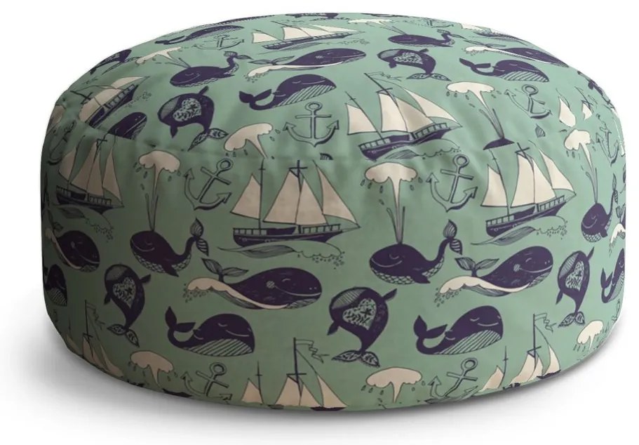 Taburet Circle veľryby, zelená