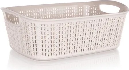 Úložný košík 3 l, krémový, ratanový vzhľad%