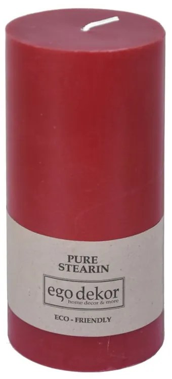 Červená sviečka Eco candles by Ego dekor Friendly, doba horenia 50 h