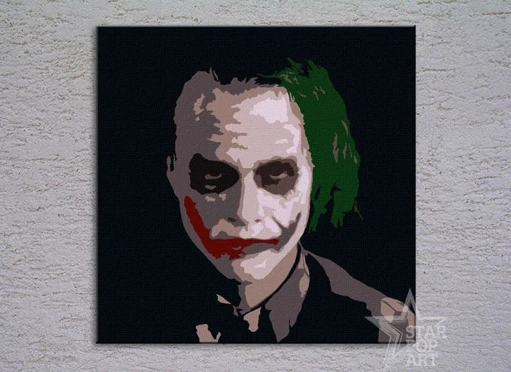 Ručne maľovaný POP Art obraz JOKER 100x100 cm