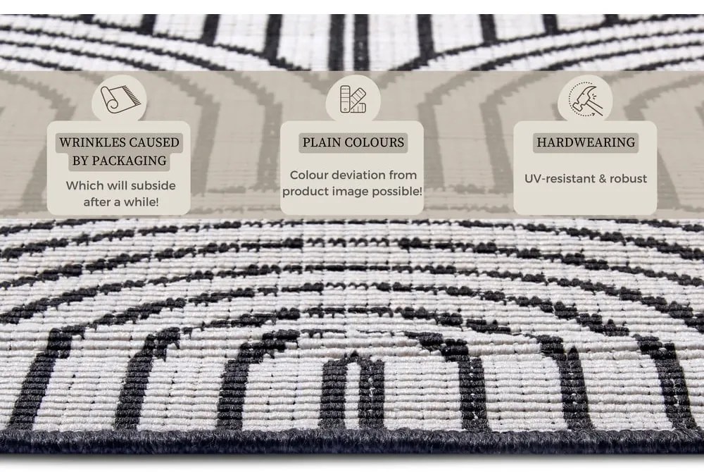 Čierno-biely vonkajší koberec 120x170 cm Pangli Black – Hanse Home