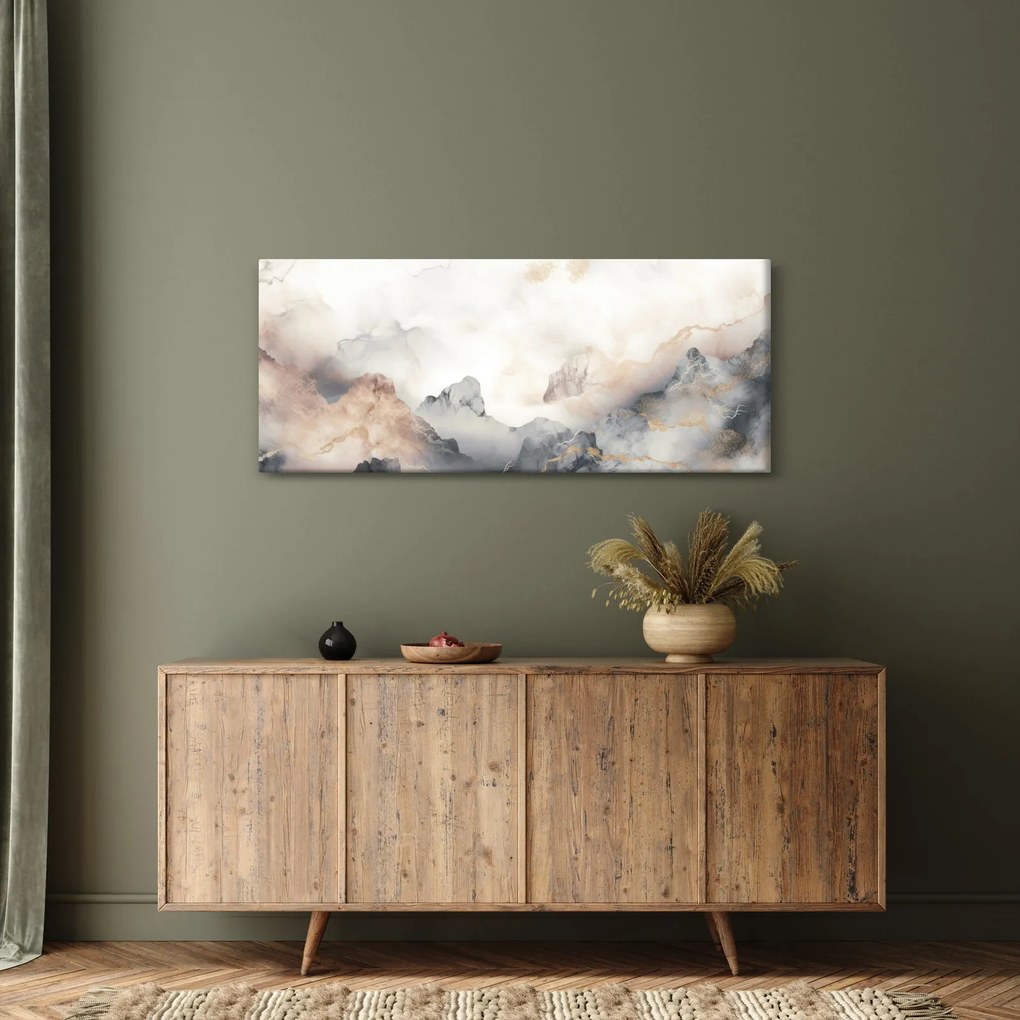 Obraz - Abstrakcia hôr s textúrou mramoru (120x50 cm)