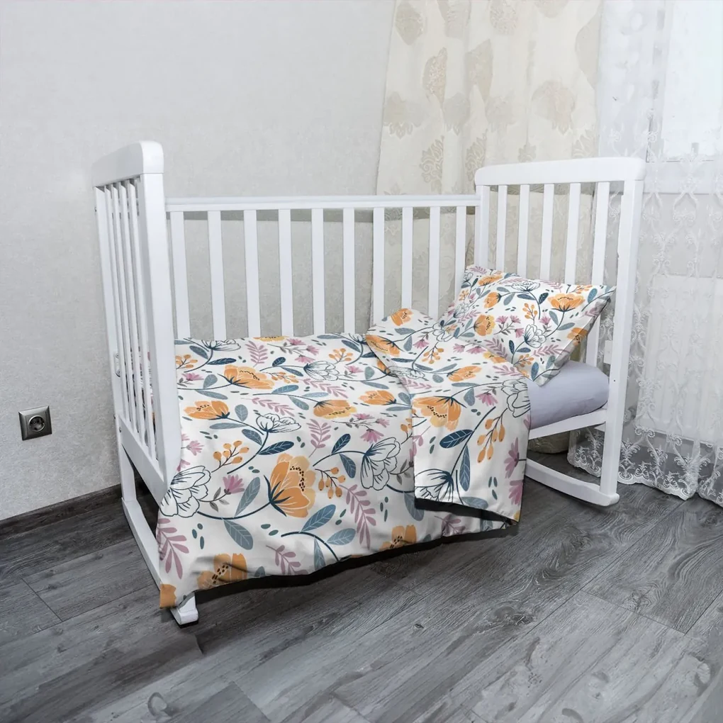 Sablio Mikroplyšové detské obliečky do postieľky Rozkvitnutá záhrada - 120x90 / 40x60
