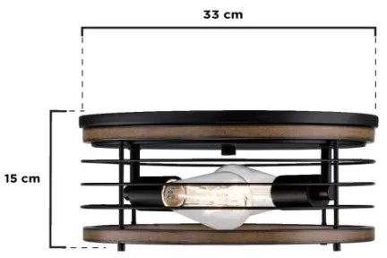 Westinghouse 61250 - Stropné svietidlo ACKTON 2xE27/60W/230V barnwood