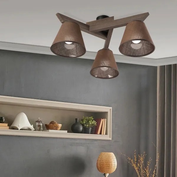 Brilagi - LED Prisadený luster ANTHONY 3xE14/40W/230V dub orech/hnedá
