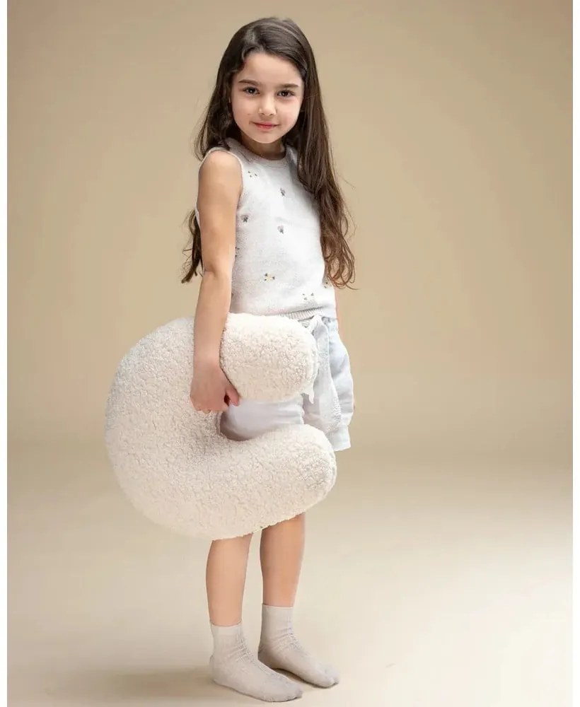 Krémový detský pohovkový vankúš z textílie buklé U – Wigiwama