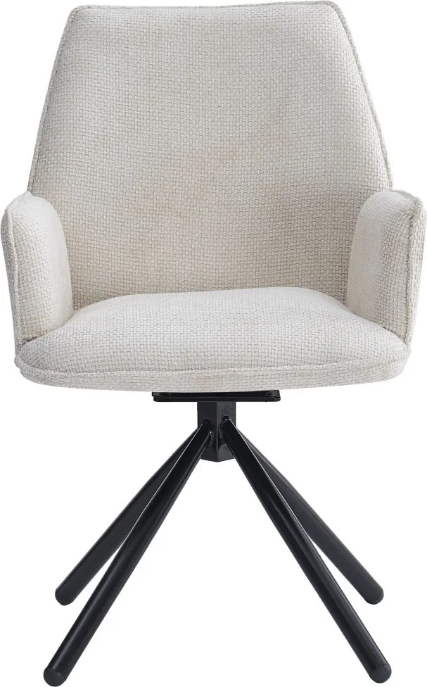 Jedálenská stolička Livela, krémová štrukturovaná tkanina