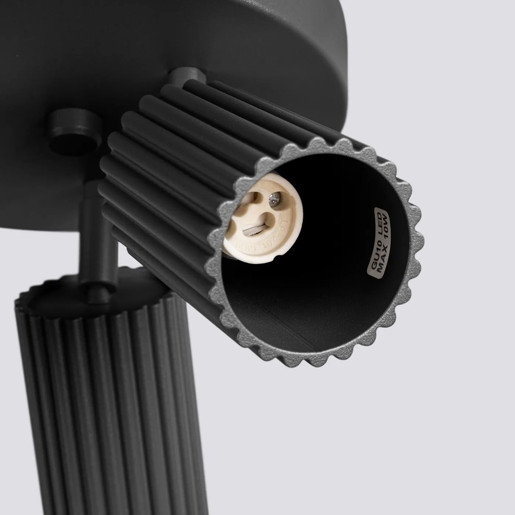 Stropné svietidlo Karbon, 3x čierne kovové tienidlo, (možnosť polohovania)