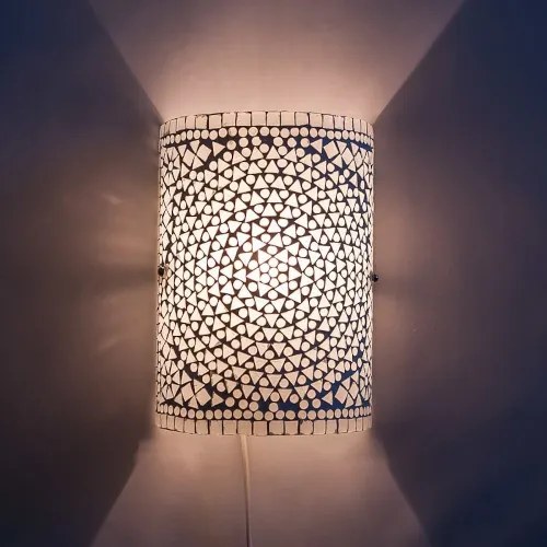 Transparent lampa nástenná mosaic Cylinder STARS 17*26