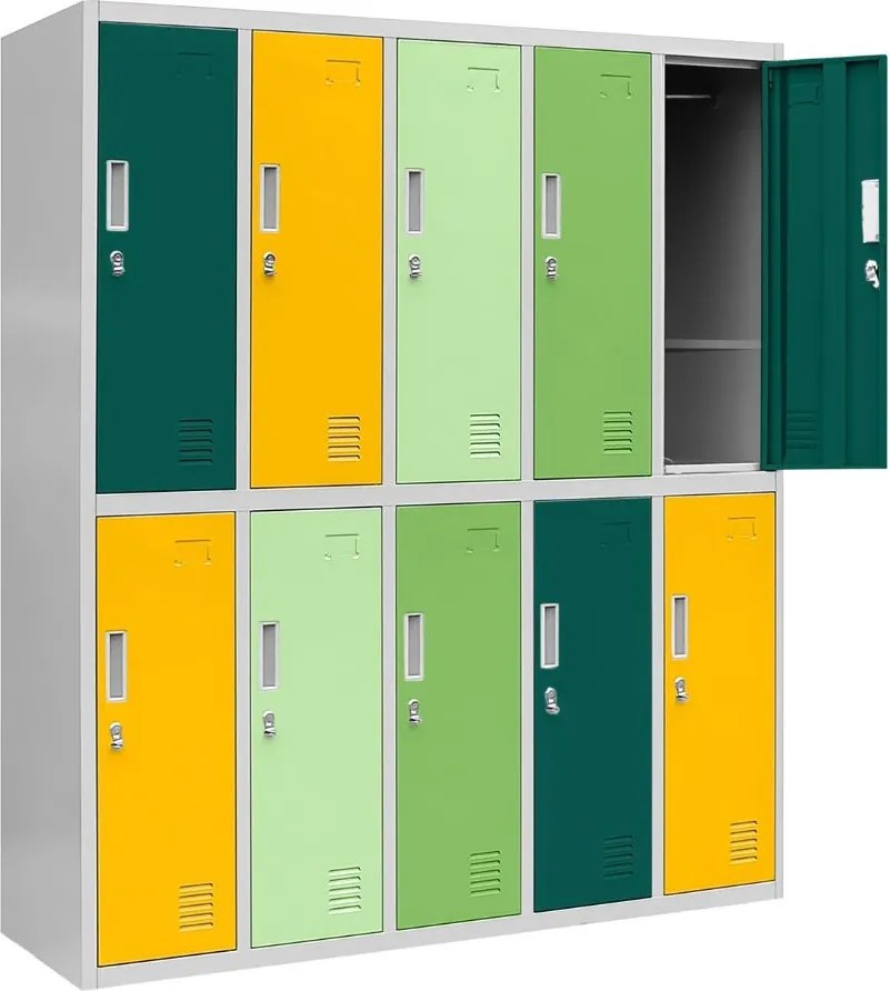 Kovová školská skrinka s 10 boxmi Bartuś (1094)