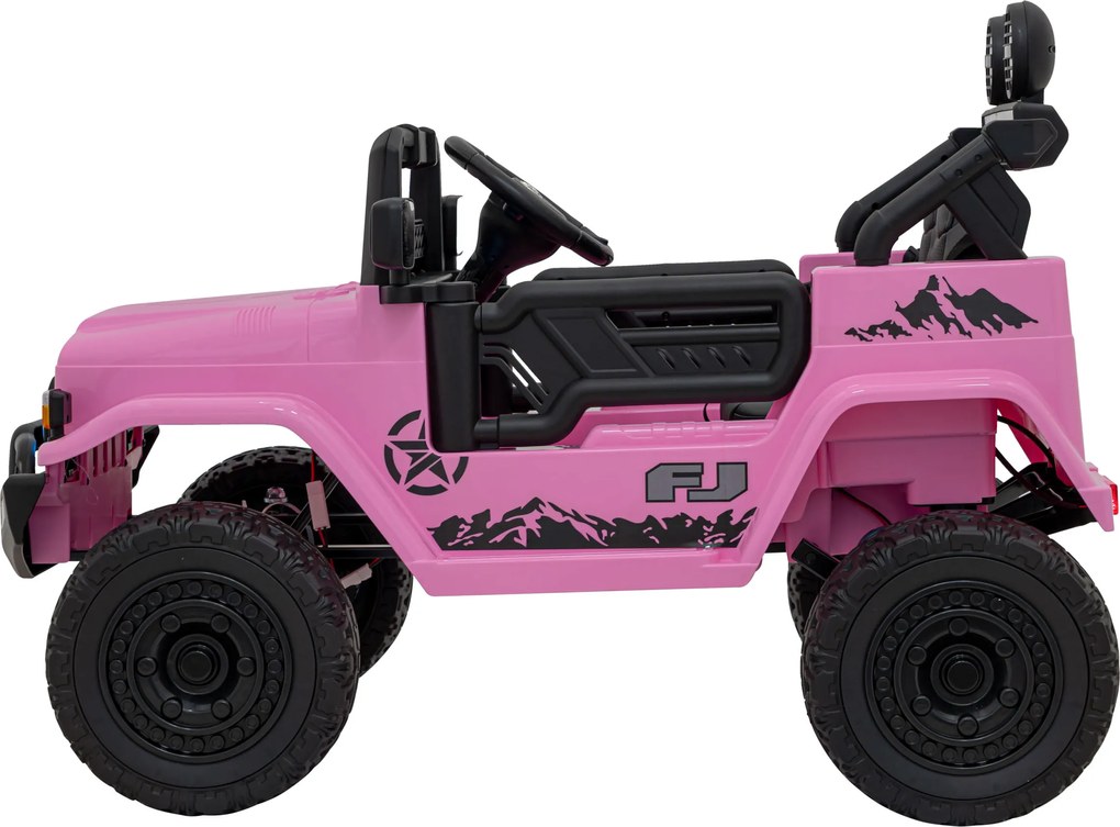 Ramiz Toyota FJ Cruiser pre deti ružová + diaľkové ovládanie + pohon 4x4 + LED audio + EVA + pomalý štart