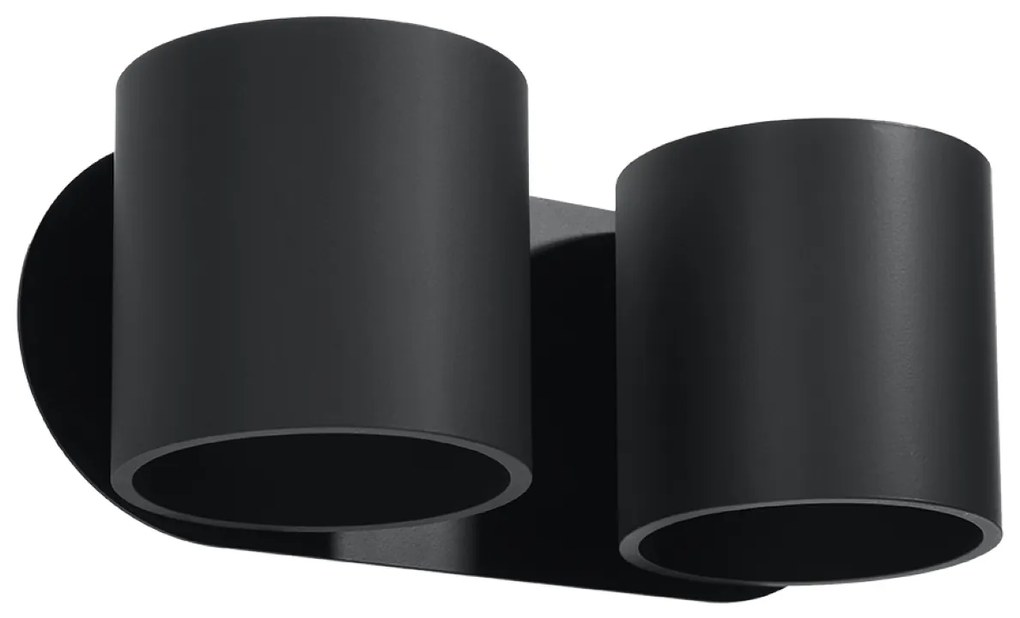 Nástenné svietidlo Orbis, 2x čierne kovové tienidlo