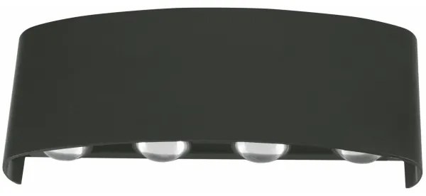 Top Light - LED Vonkajšie nástenné svietidlo RAY LED/8W/230V IP44 4000K čierna