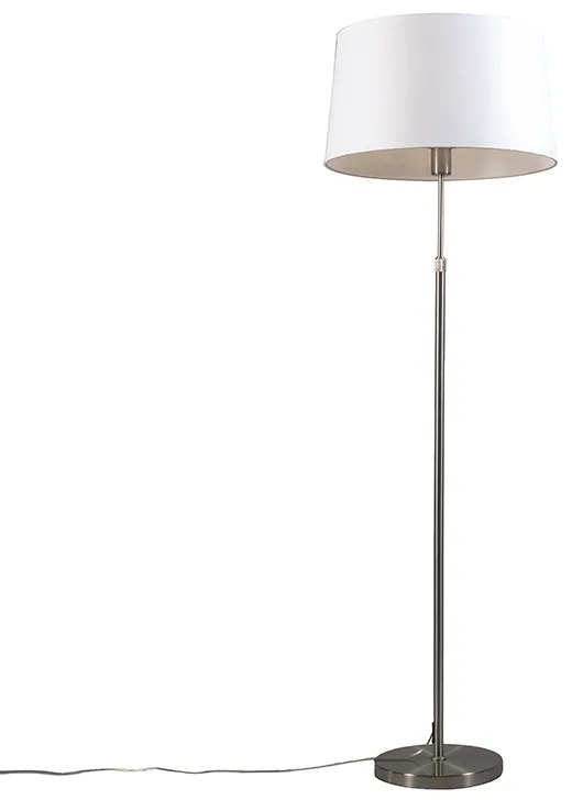 Stojaca lampa z ocele s bielym tienidlom 45 cm nastaviteľná - Parte