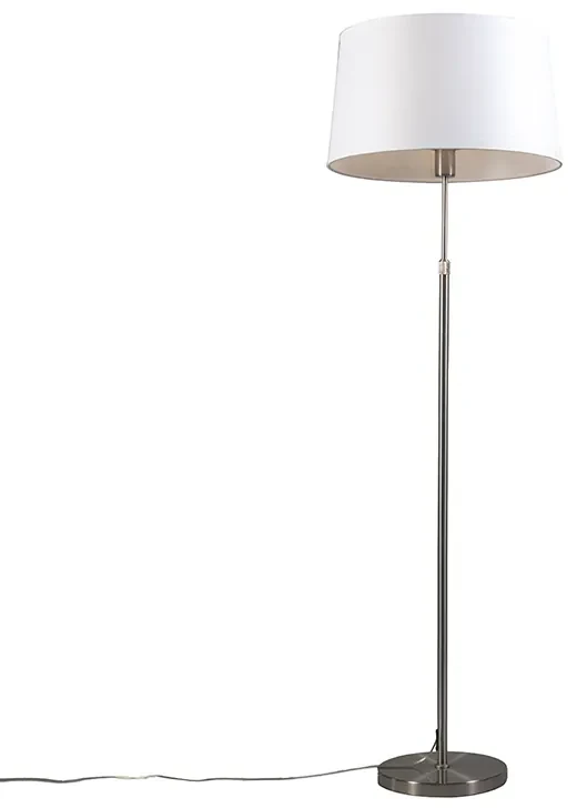 Stojaca lampa z ocele s bielym tienidlom 45 cm nastaviteľná - Parte